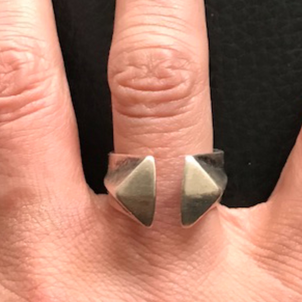 Sold- do it bid Anna Greta Eker Sterling Prism ring sz 6 - Picture 2 of 8